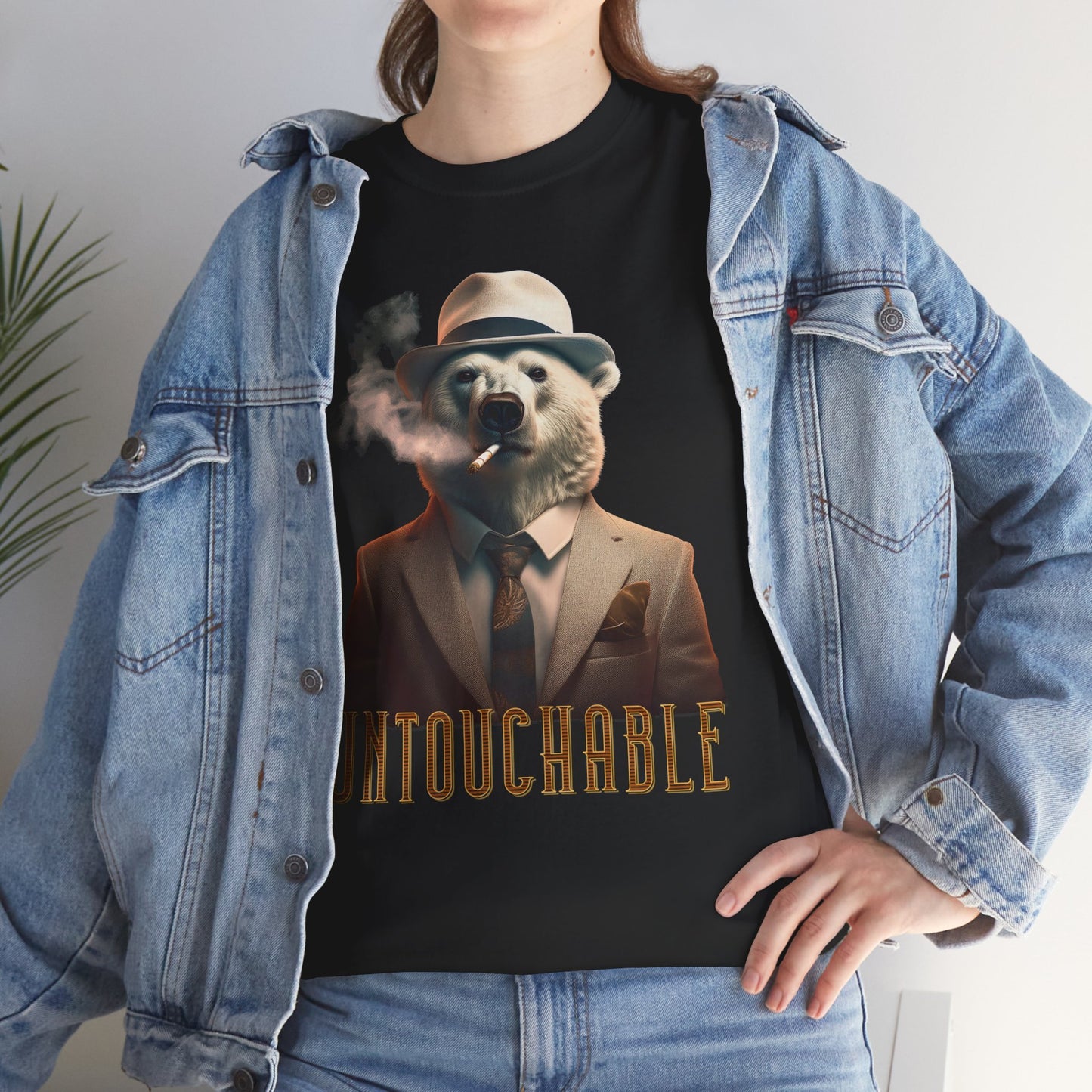 Stilvoller Bär im Anzug Untoubhable / Vintage Look mit Zigarre auf T-Shirt / Geschenk / Tierliebhaber /Wild / Retro / Wild