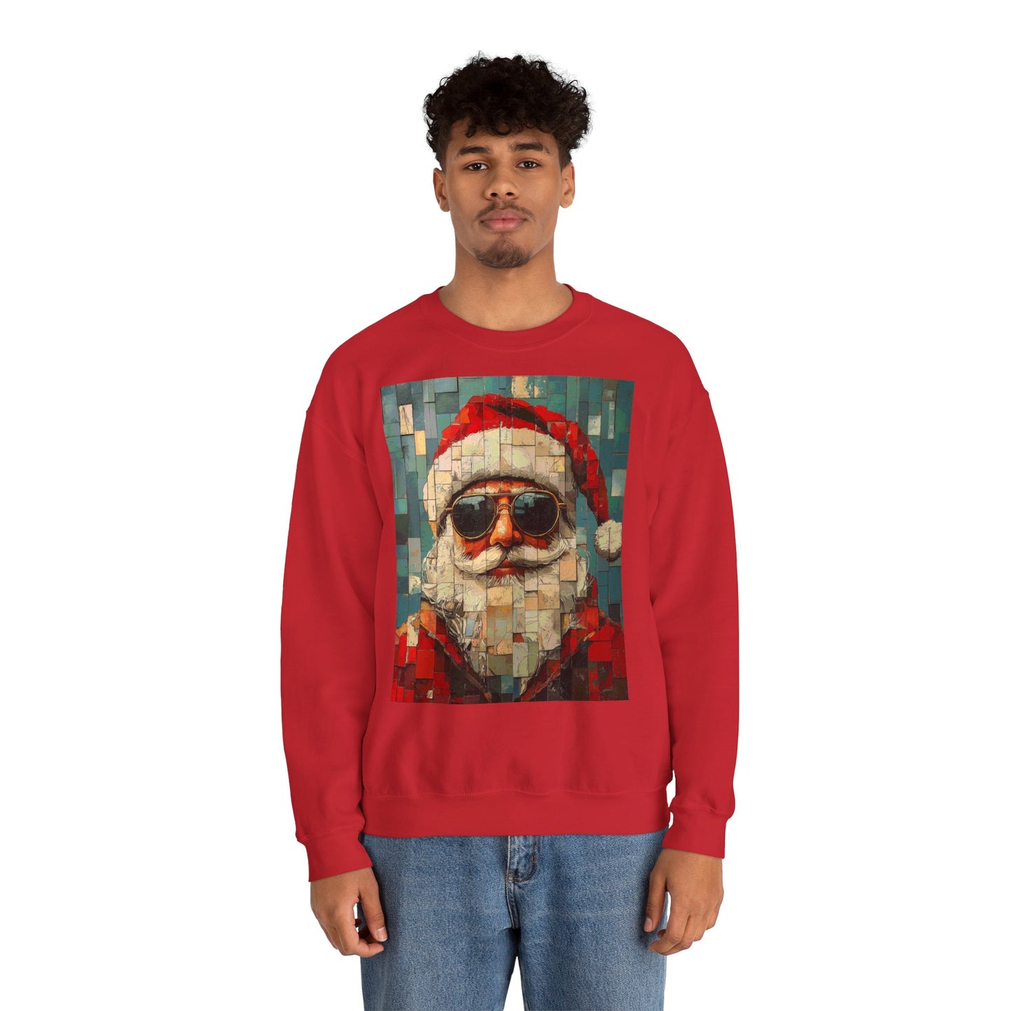 Mosaic Santa Claus Crewneck Sweatshirt