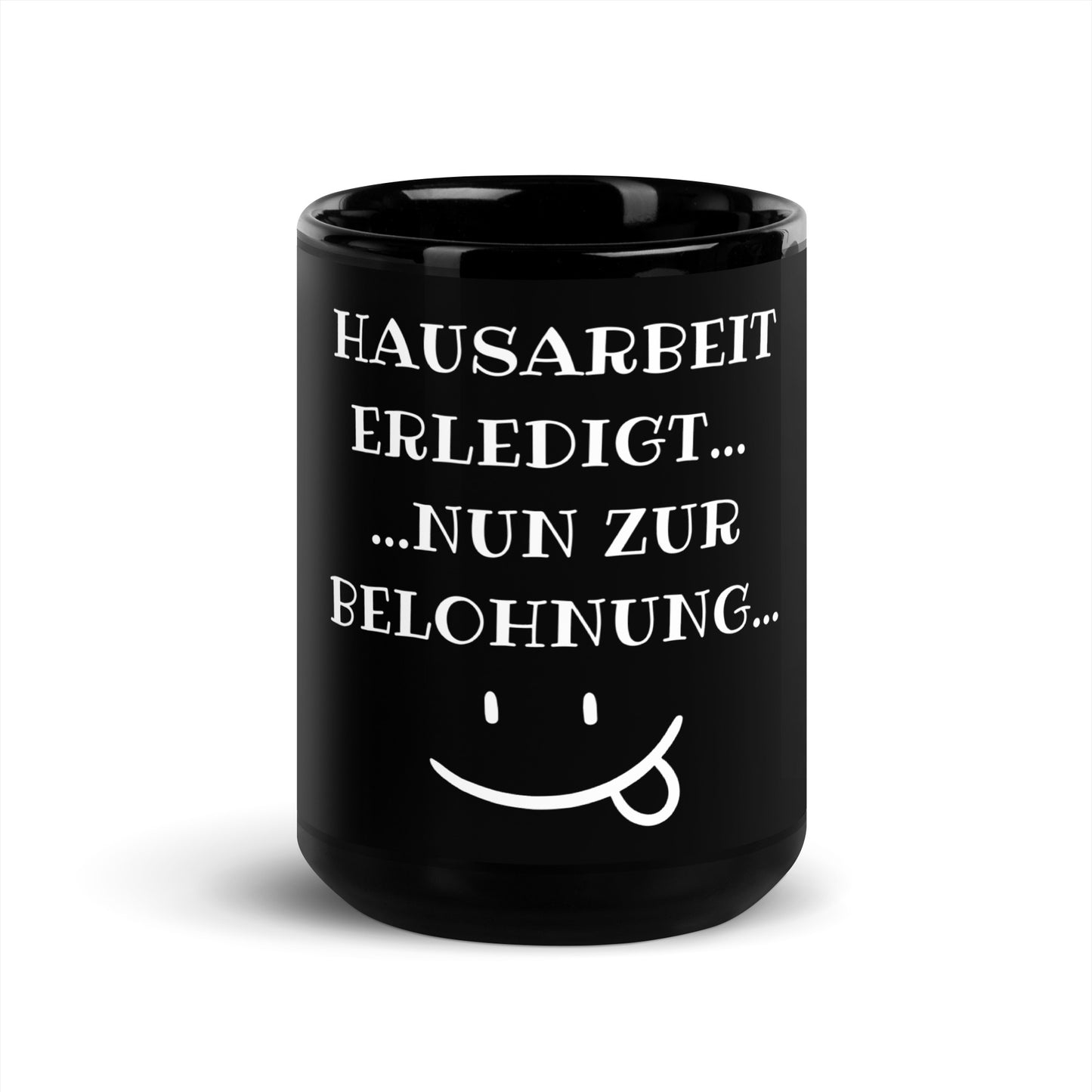 Black glossy mug "Housework done"