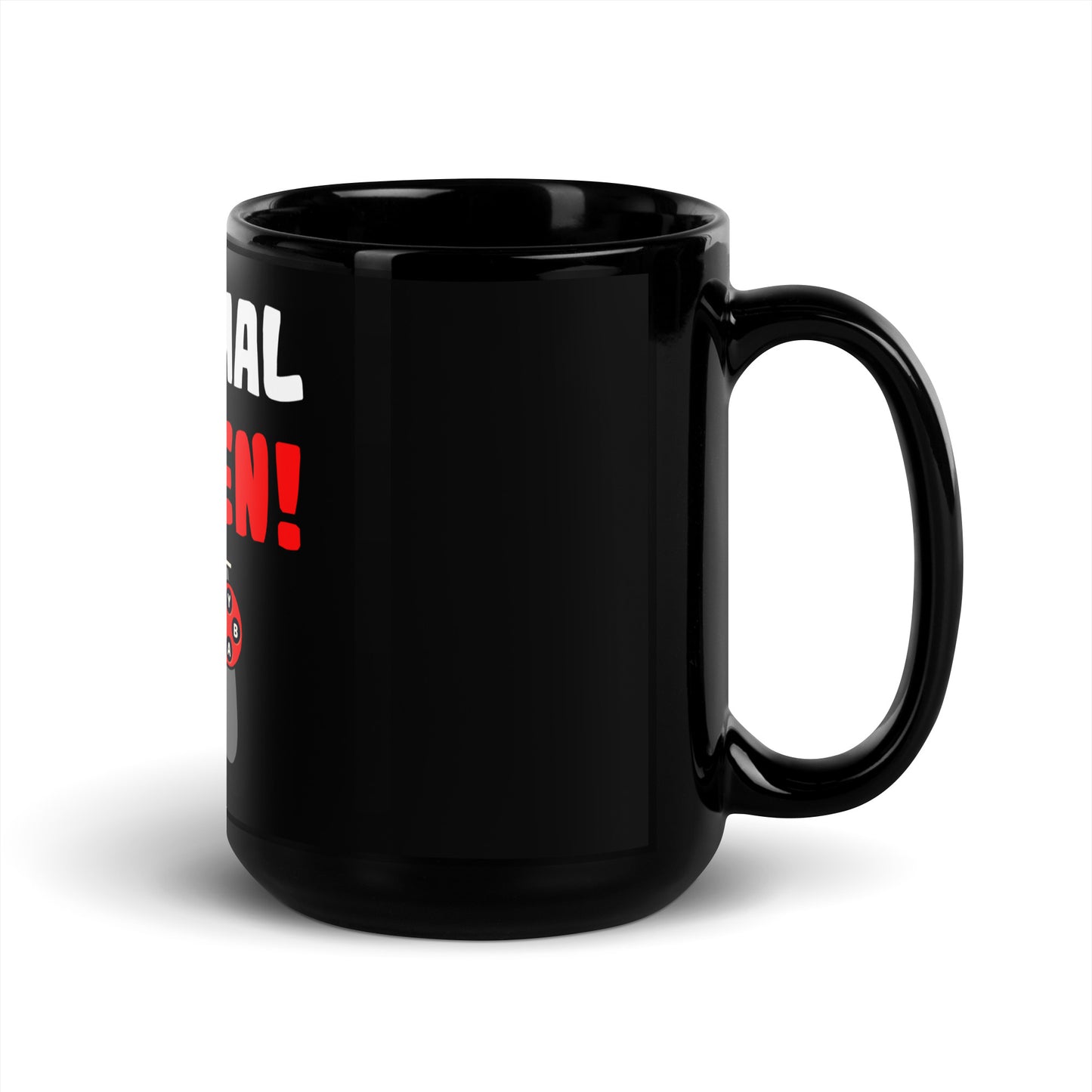Black glossy mug "Let's play!"