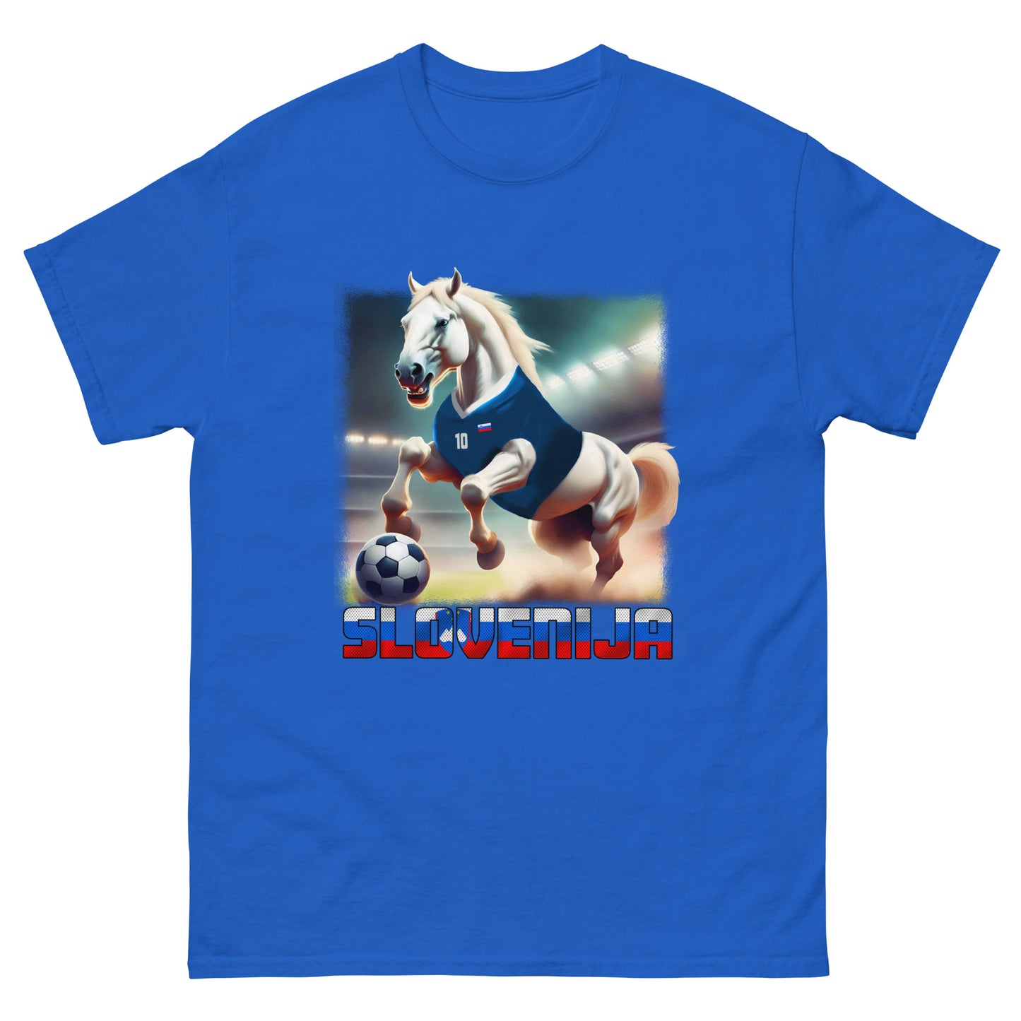 T-shirt unisexe classique alternatif de maillot de football du championnat d'Europe de Slovénie