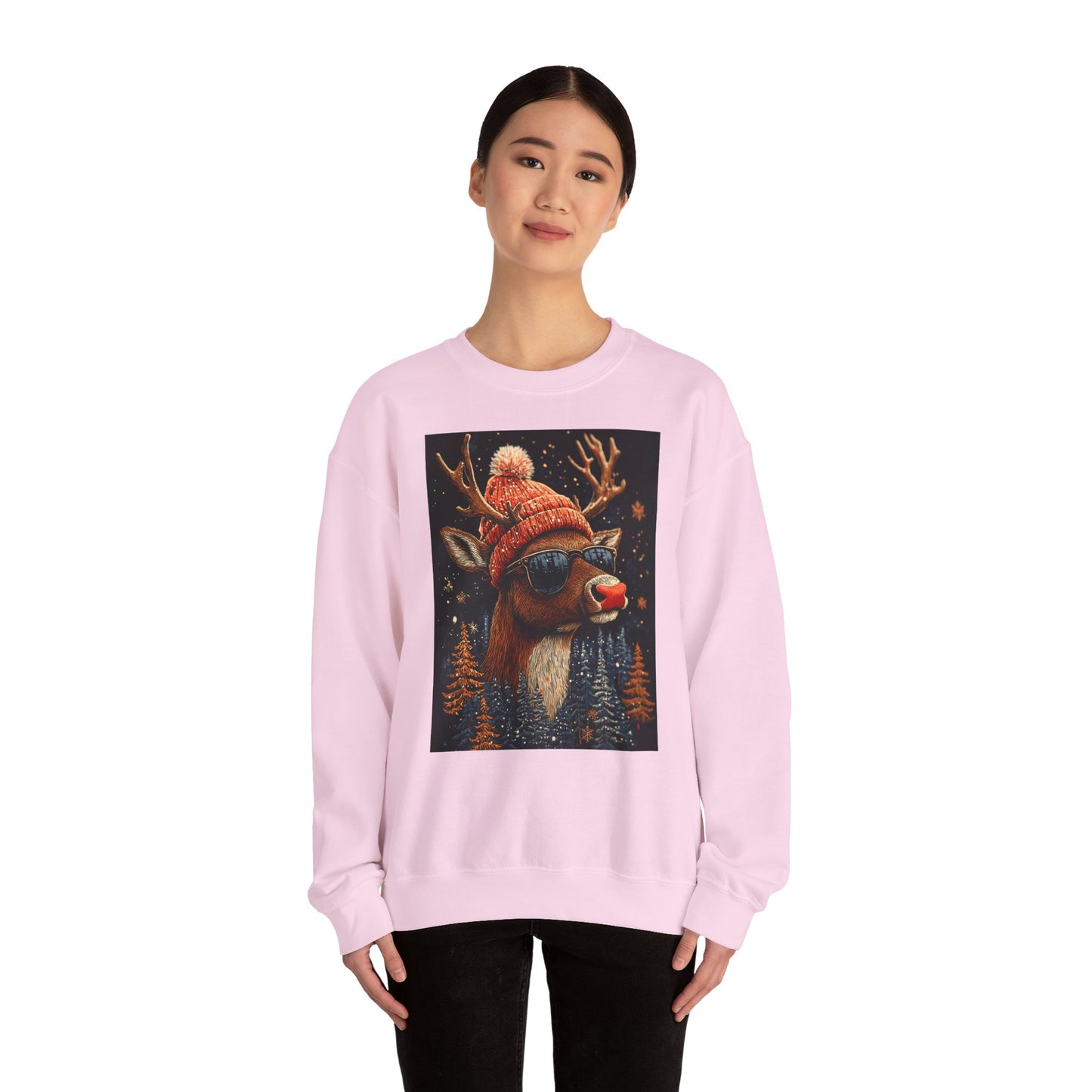 Rudol the Reindeer Sunglasses Crewneck Sweatshirt