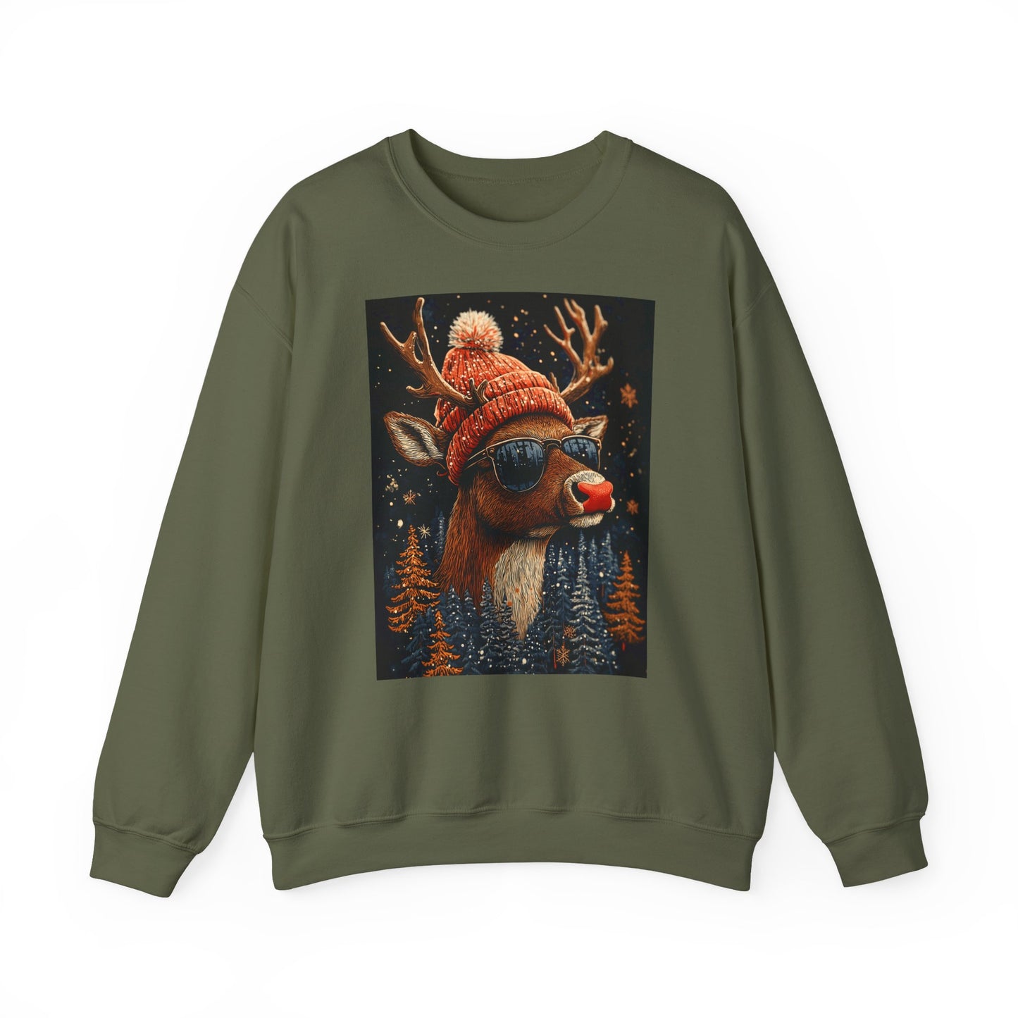 Rudol the Reindeer Sunglasses Crewneck Sweatshirt