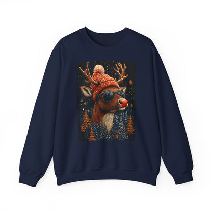 Rudol the Reindeer Sunglasses Crewneck Sweatshirt