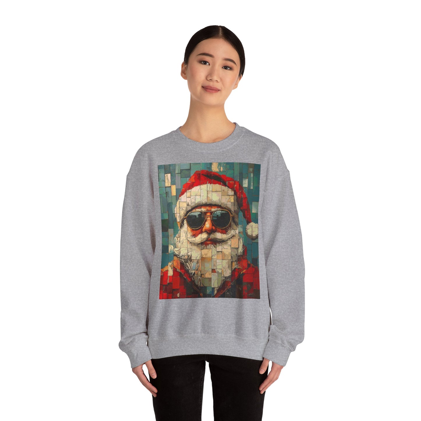 Mosaic Santa Claus Crewneck Sweatshirt