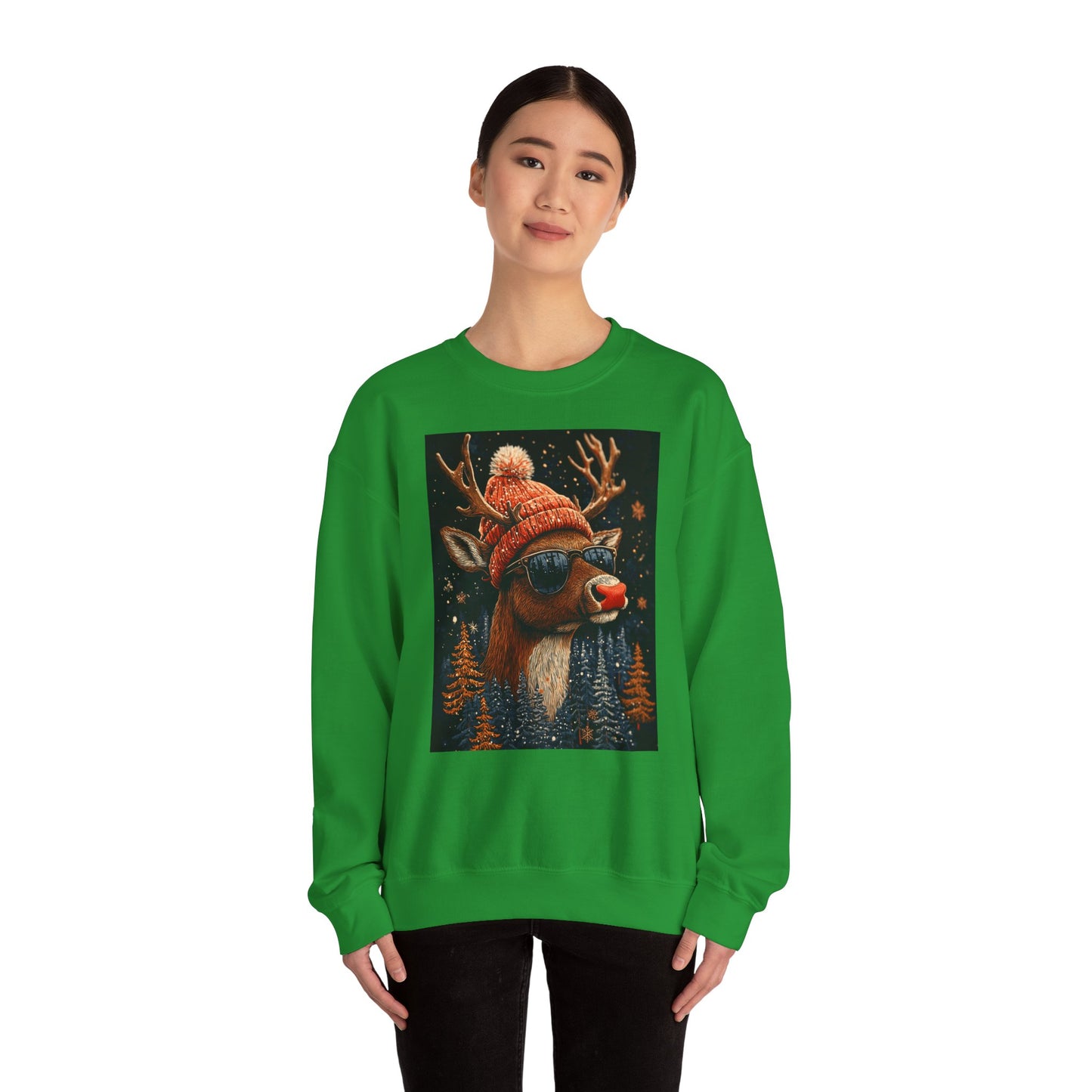 Rudol the Reindeer Sunglasses Crewneck Sweatshirt