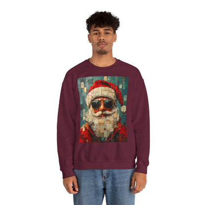 Mosaic Santa Claus Crewneck Sweatshirt