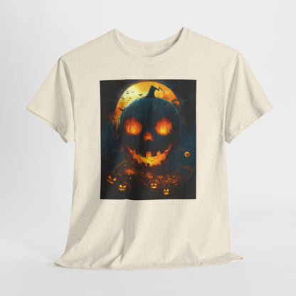 Halloween Pumpkin Tee, Scary Jack-O-Lantern Shirt, Spooky Glow-in-the-Dark T-shirt, Halloween Costume Apparel, Festive Halloween Clothing