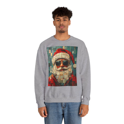 Mosaic Santa Claus Crewneck Sweatshirt