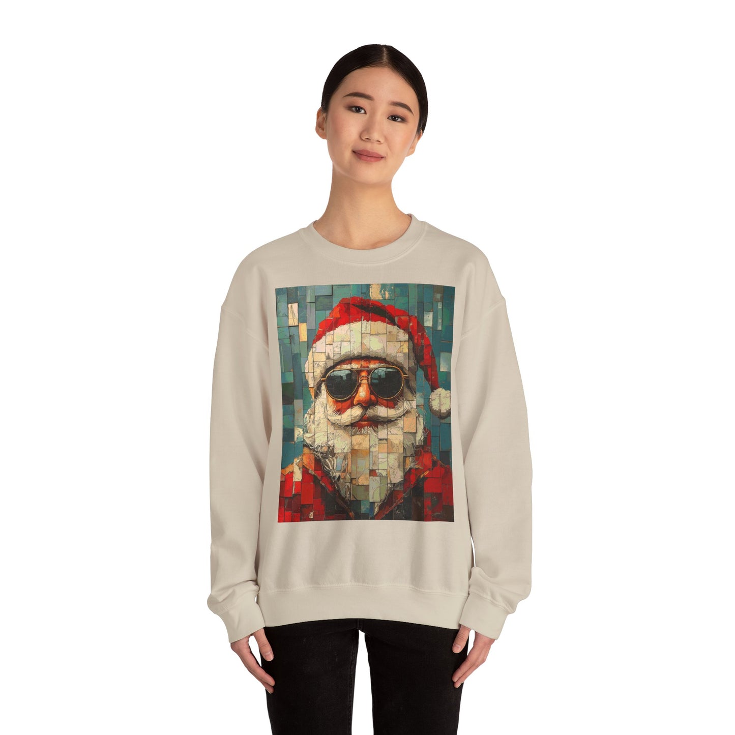 Mosaic Santa Claus Crewneck Sweatshirt