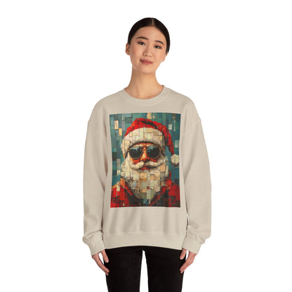 Mosaic Santa Claus Crewneck Sweatshirt