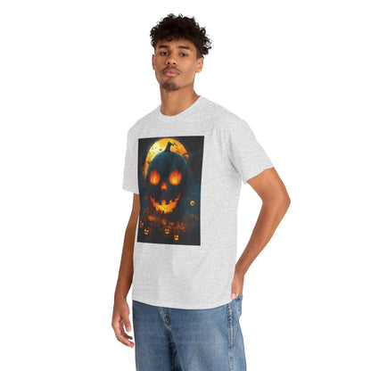 Halloween Pumpkin Tee, Scary Jack-O-Lantern Shirt, Spooky Glow-in-the-Dark T-shirt, Halloween Costume Apparel, Festive Halloween Clothing