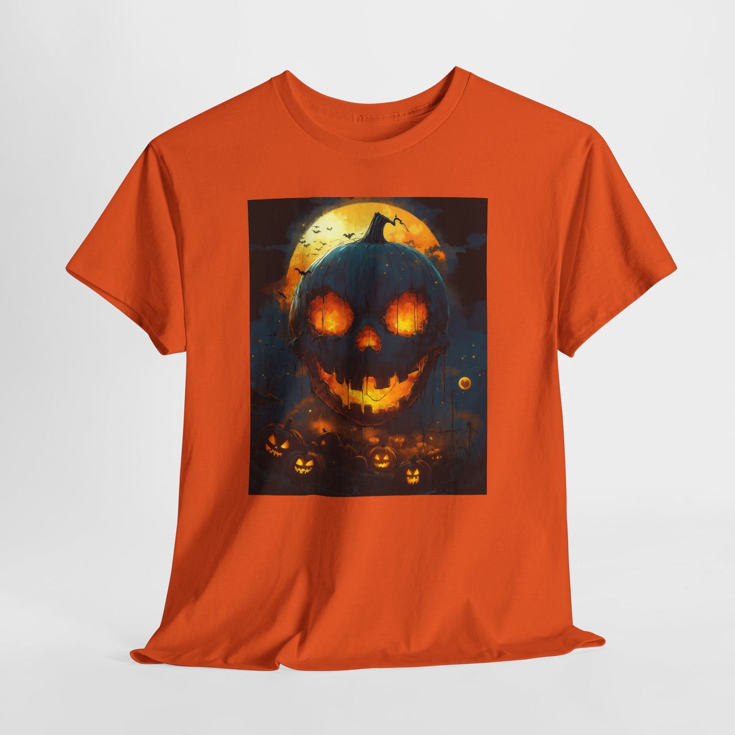 Halloween Pumpkin Tee, Scary Jack-O-Lantern Shirt, Spooky Glow-in-the-Dark T-shirt, Halloween Costume Apparel, Festive Halloween Clothing
