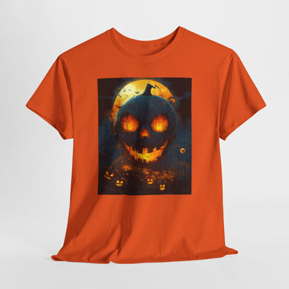 Halloween Pumpkin Tee, Scary Jack-O-Lantern Shirt, Spooky Glow-in-the-Dark T-shirt, Halloween Costume Apparel, Festive Halloween Clothing