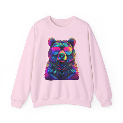 Bär mit Sonnenbrille Sweatshirt / Neon Bären Grafik / Design für Tierliebhaber und Streetwear Fans / Geschenk / Wild / Lustig