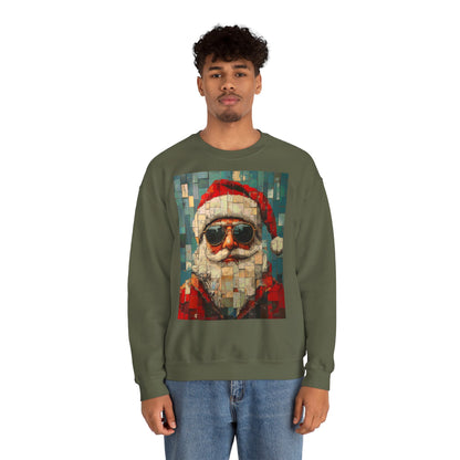 Mosaic Santa Claus Crewneck Sweatshirt