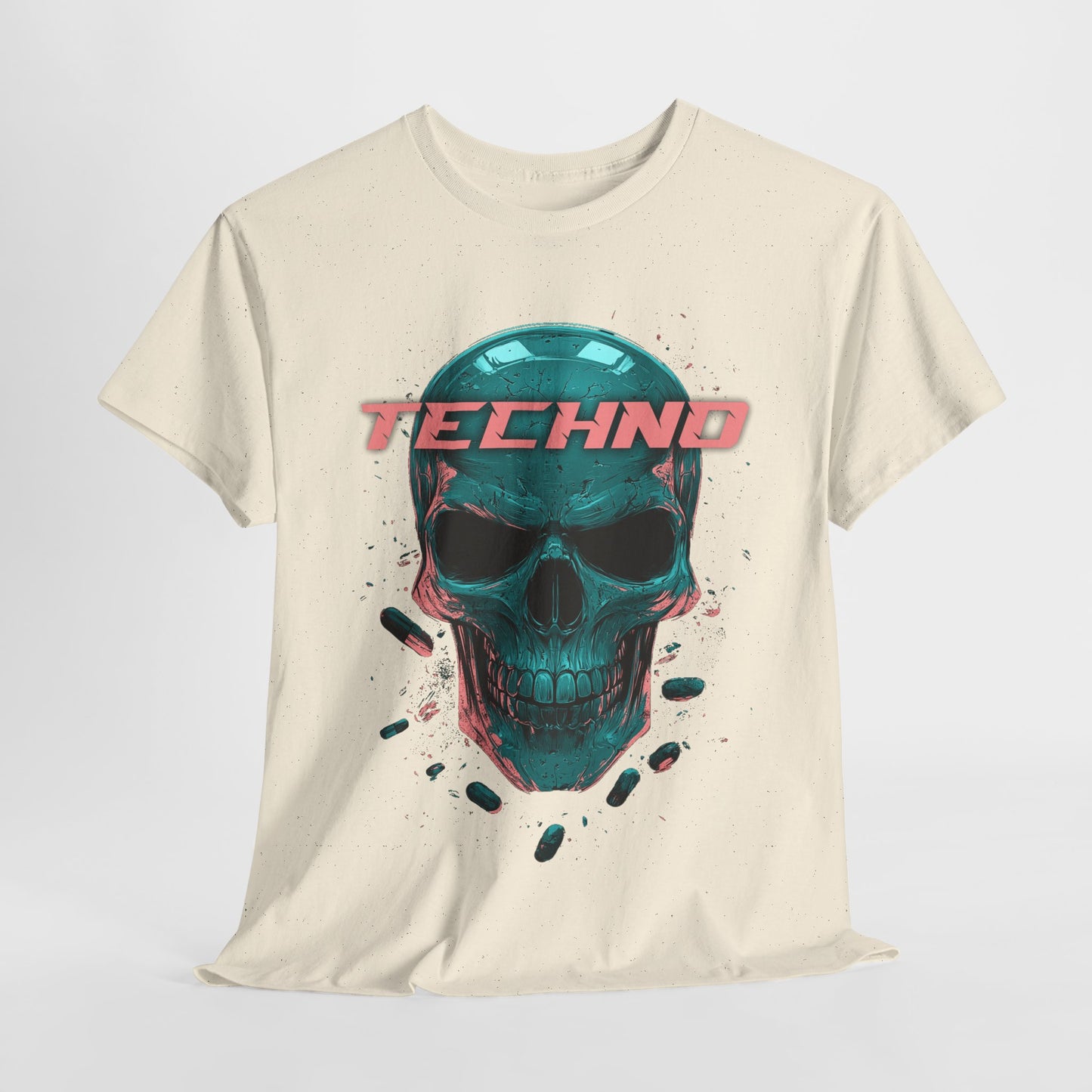 Techno Skullhead Unisex Tee, Graphic T-Shirt, Hipster Shirt, Cool Skeleton Design, Festival Fashion