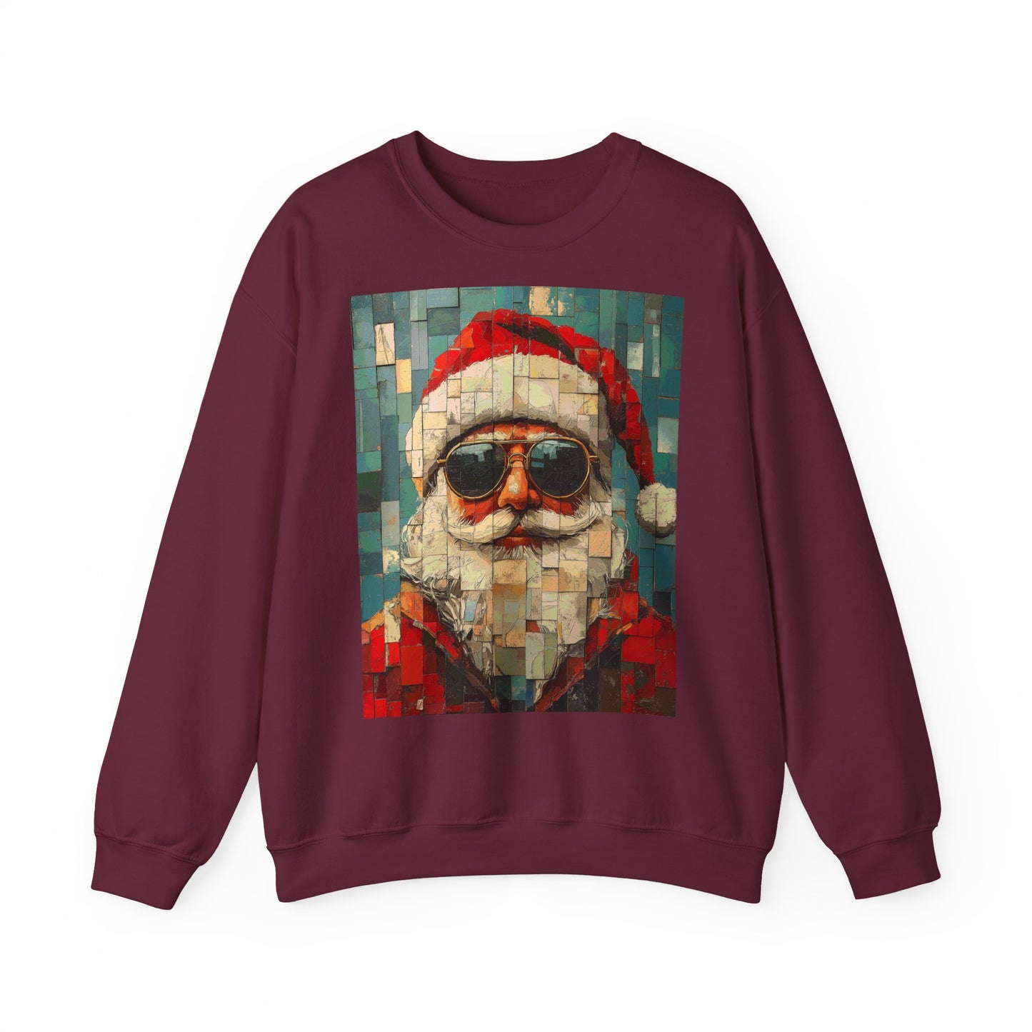 Mosaic Santa Claus Crewneck Sweatshirt