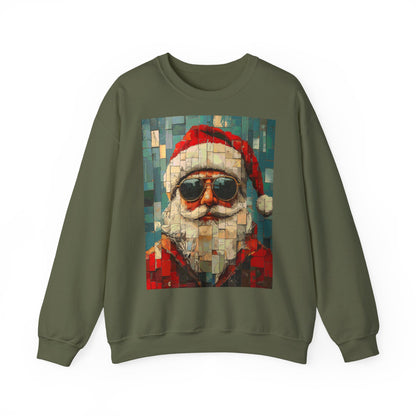 Mosaic Santa Claus Crewneck Sweatshirt