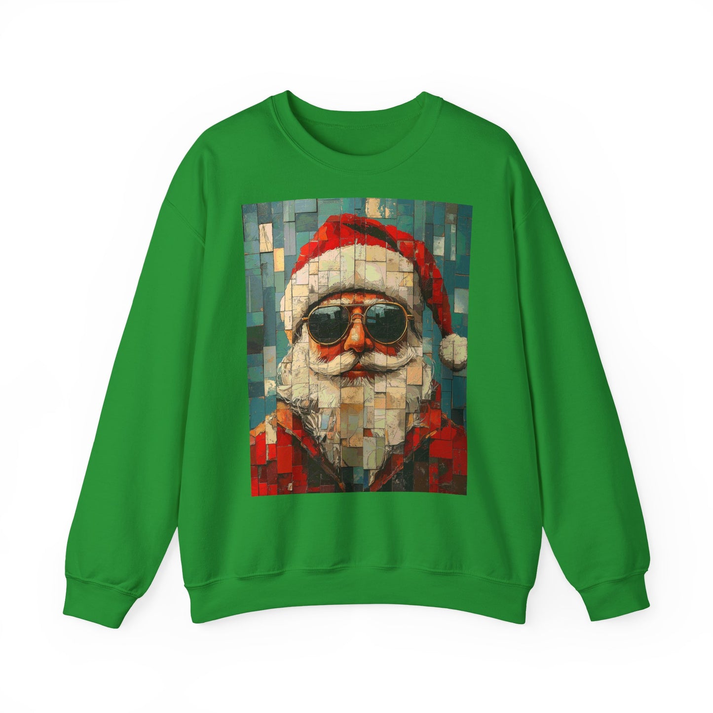 Mosaic Santa Claus Crewneck Sweatshirt
