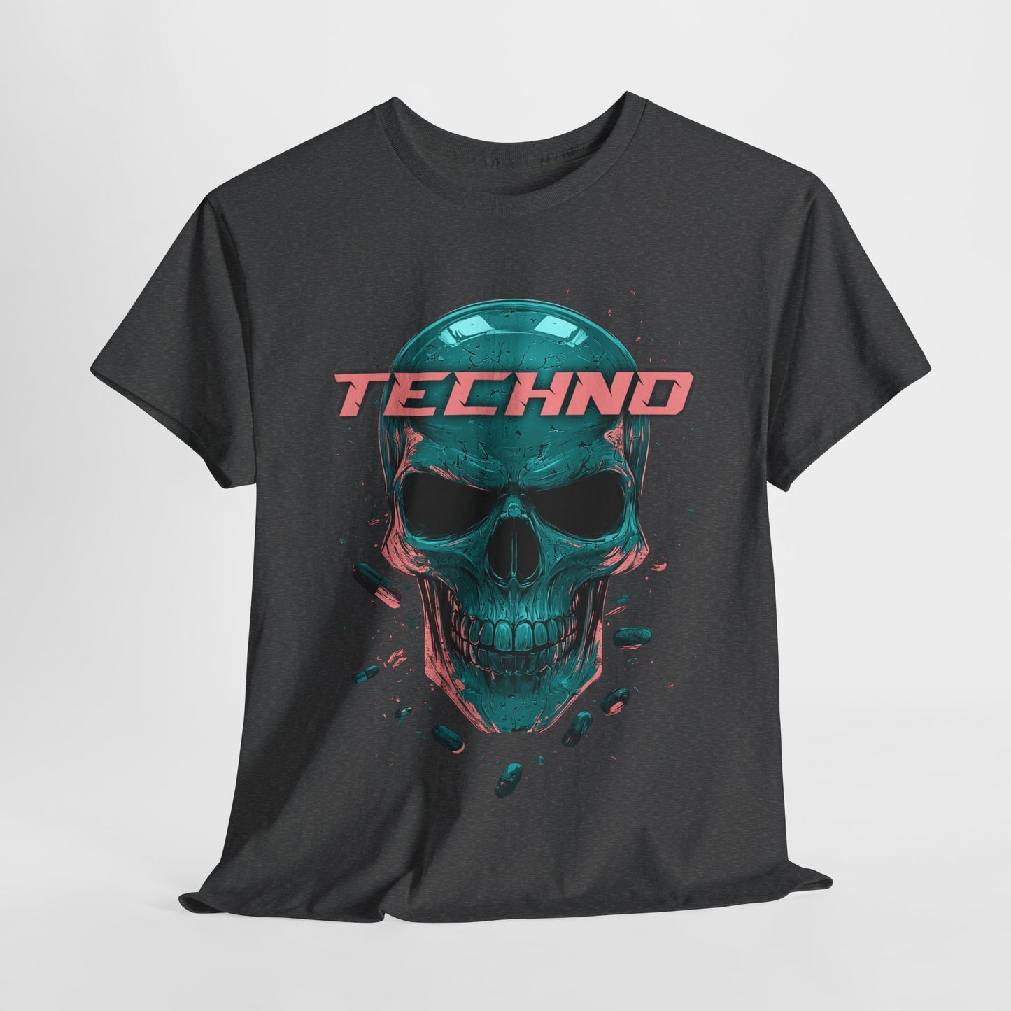 Techno Skullhead Unisex Tee, Graphic T-Shirt, Hipster Shirt, Cool Skeleton Design, Festival Fashion