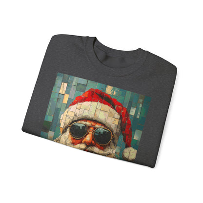 Mosaic Santa Claus Crewneck Sweatshirt