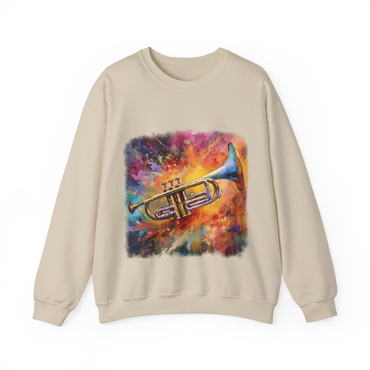 Abstract Trumpet Sweatshirt  Artistic Design for Music Enthusiasts Elevate your wardrobe with our unique sweatshirt, gift