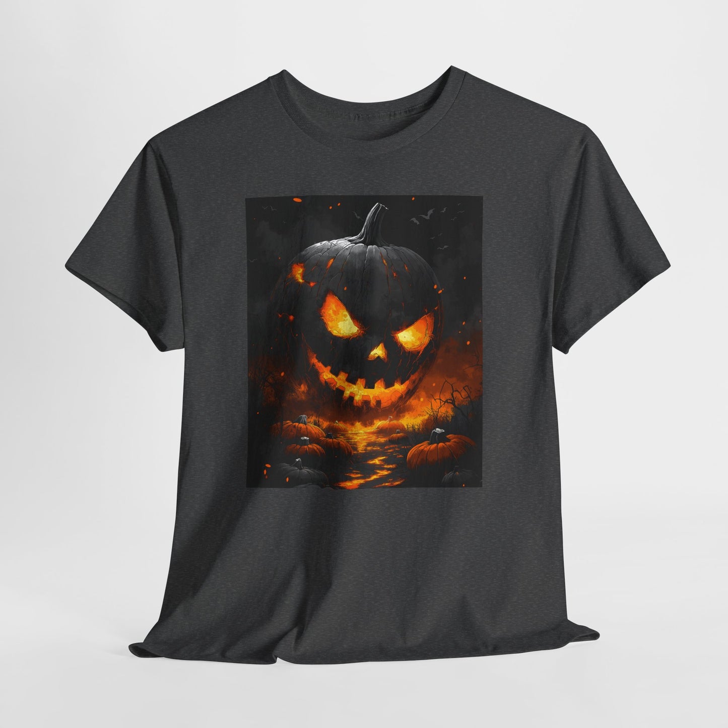 Halloween Pumpkin Tee, Scary Jack-O-Lantern Shirt, Spooky Glow-in-the-Dark T-shirt, Halloween Costume Apparel, Festive Halloween Clothing