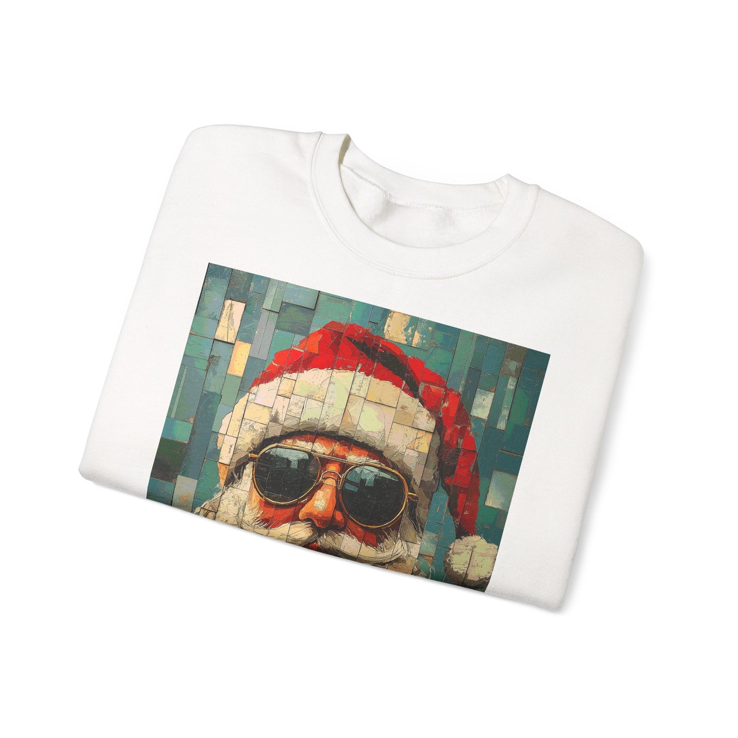 Mosaic Santa Claus Crewneck Sweatshirt