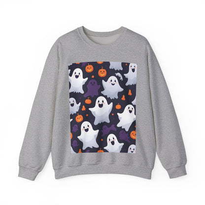Halloween Ghost & Pumpkins Sweatshirt, Halloween Crewneck, Spooky Ghost Sweater, Halloween Pumpkin Jumper, Fall Ghost Sweatshirt