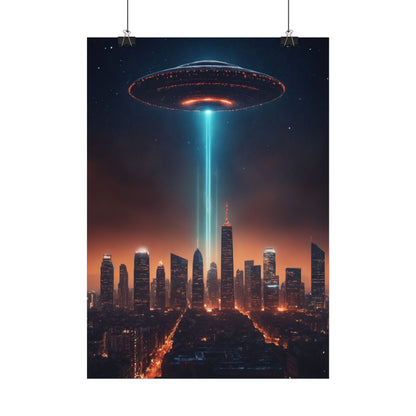 Posters, Alien Invasion Art Print, Sci-Fi Poster, Space Decor, Extraterrestrial Invasion Wall Art, UFO Illustration
