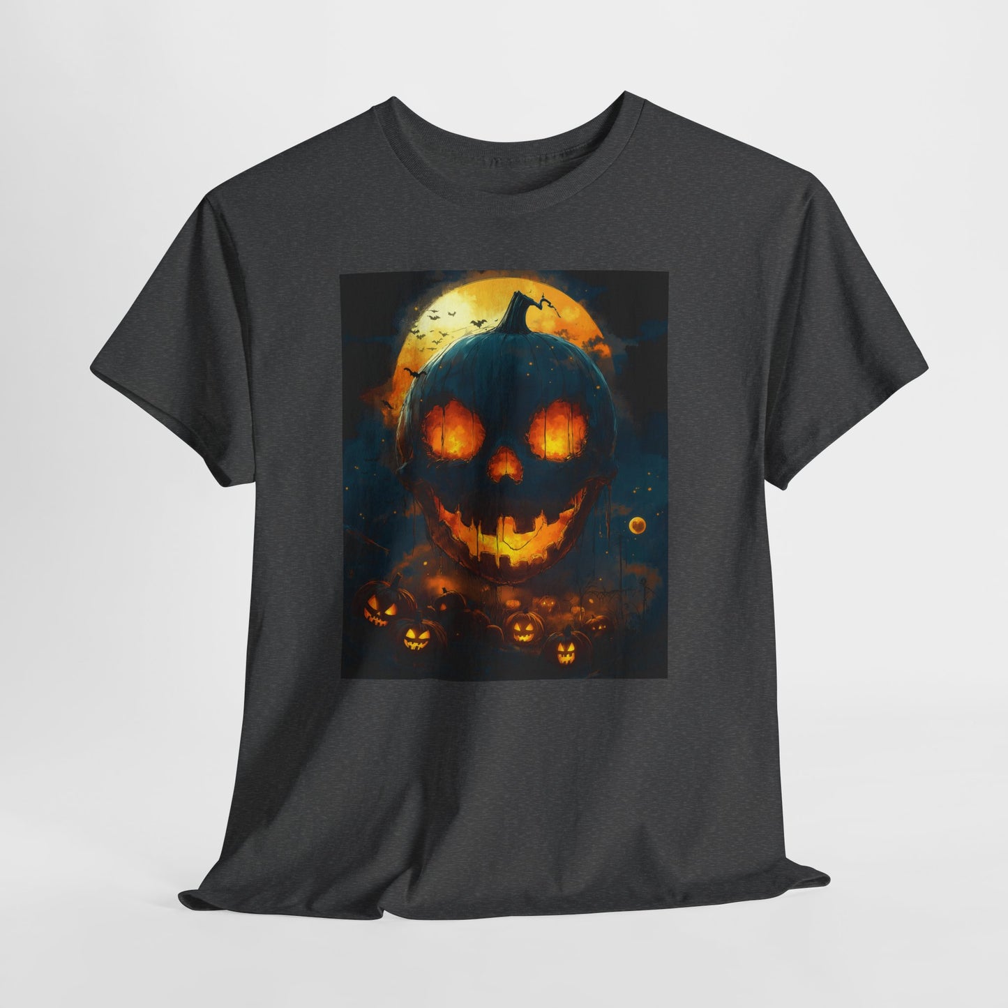 Halloween Pumpkin Tee, Scary Jack-O-Lantern Shirt, Spooky Glow-in-the-Dark T-shirt, Halloween Costume Apparel, Festive Halloween Clothing