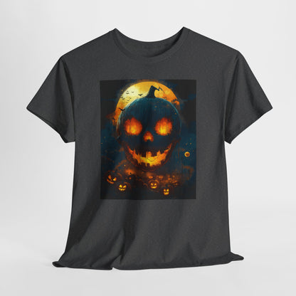 Halloween Pumpkin Tee, Scary Jack-O-Lantern Shirt, Spooky Glow-in-the-Dark T-shirt, Halloween Costume Apparel, Festive Halloween Clothing