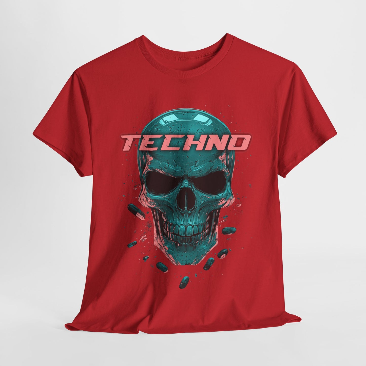 Techno Skullhead Unisex Tee, Graphic T-Shirt, Hipster Shirt, Cool Skeleton Design, Festival Fashion