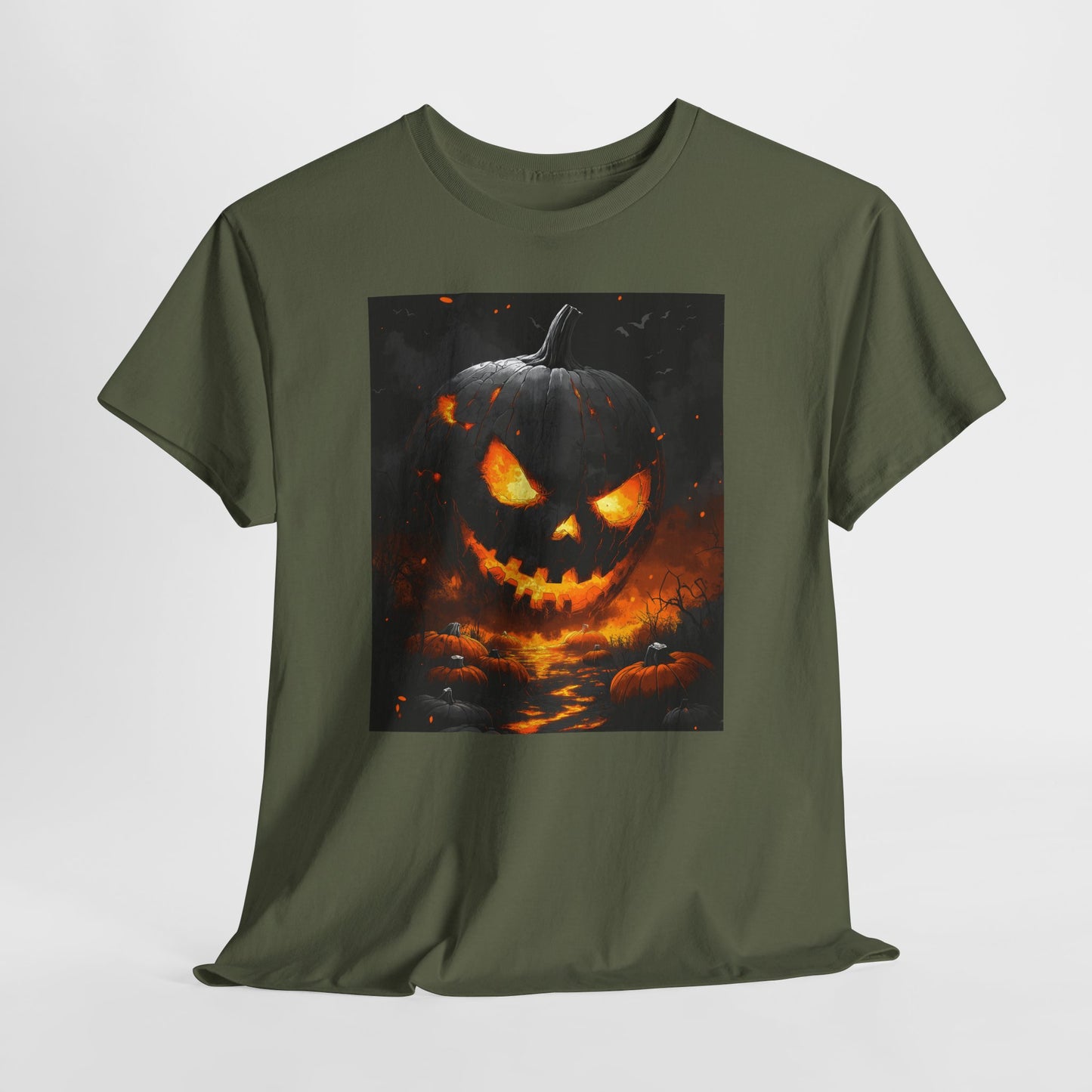 Halloween Pumpkin Tee, Scary Jack-O-Lantern Shirt, Spooky Glow-in-the-Dark T-shirt, Halloween Costume Apparel, Festive Halloween Clothing