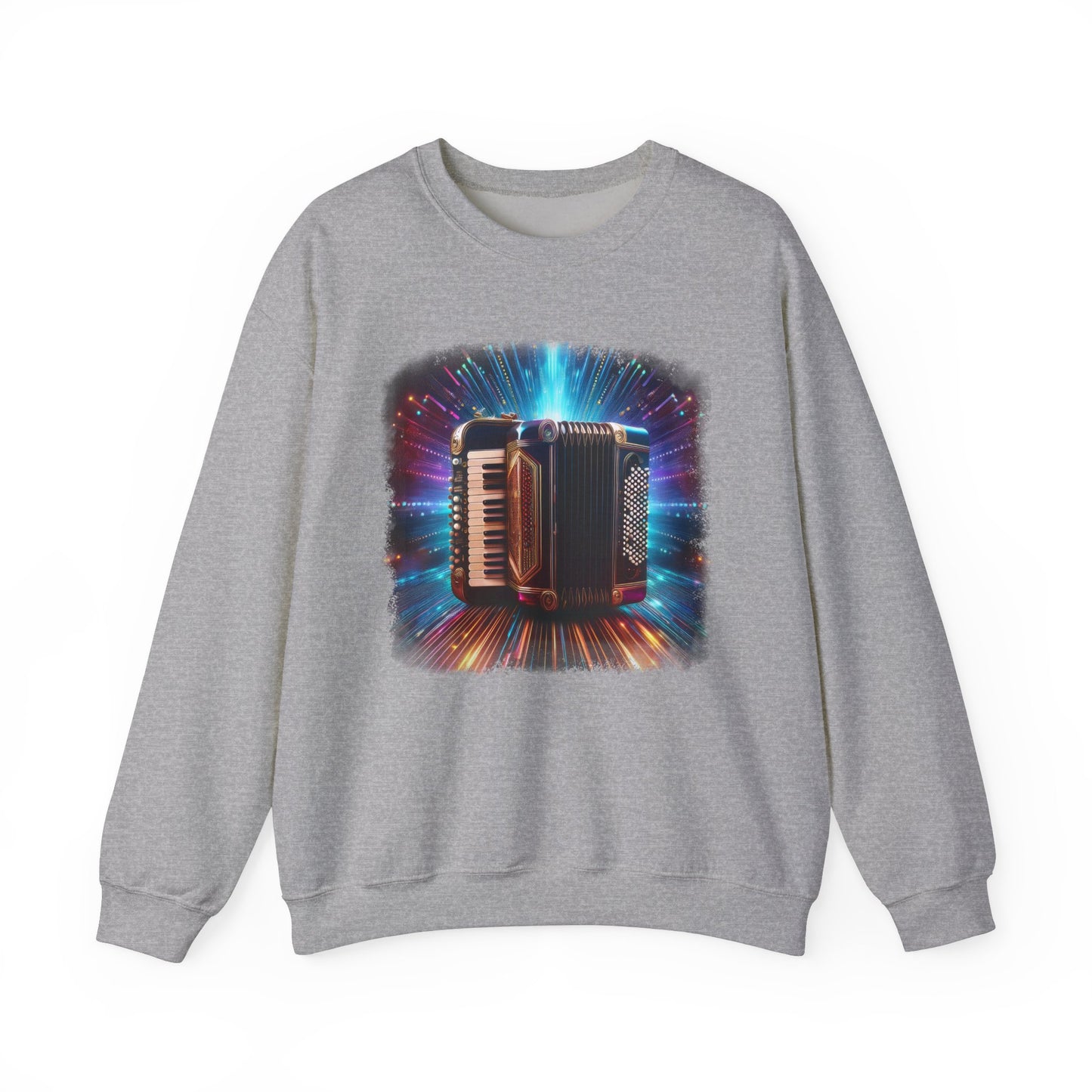 Abstract Accordion Sweatshirt Unique Artistic Design for Accordion Players, Folk Music Enthusiasts, Music Lovers Seeking Creative Apparel