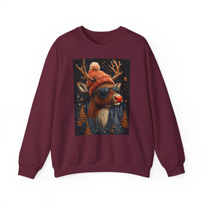 Rudol the Reindeer Sunglasses Crewneck Sweatshirt