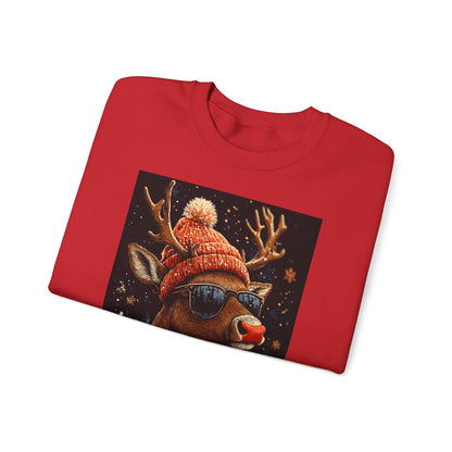 Rudol the Reindeer Sunglasses Crewneck Sweatshirt