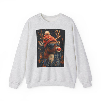 Rudol the Reindeer Sunglasses Crewneck Sweatshirt