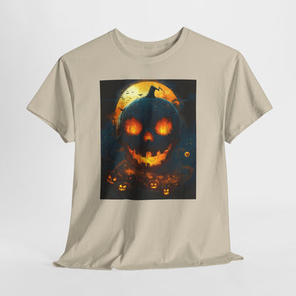 Halloween Pumpkin Tee, Scary Jack-O-Lantern Shirt, Spooky Glow-in-the-Dark T-shirt, Halloween Costume Apparel, Festive Halloween Clothing