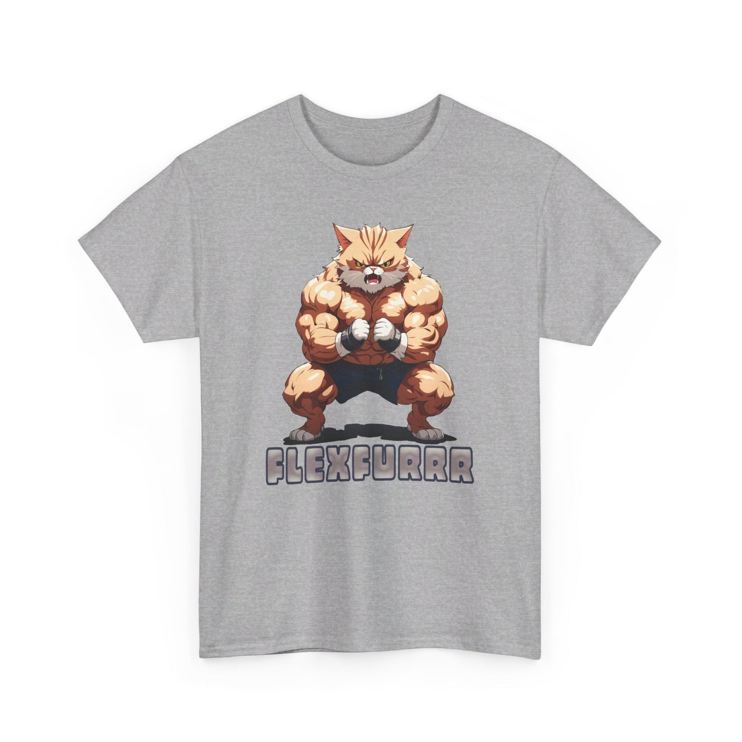 Muscalcat T-Shirt / Für Fitness und Katzenliebhaber, Lustiges Cartoon-Design, Baumwolle