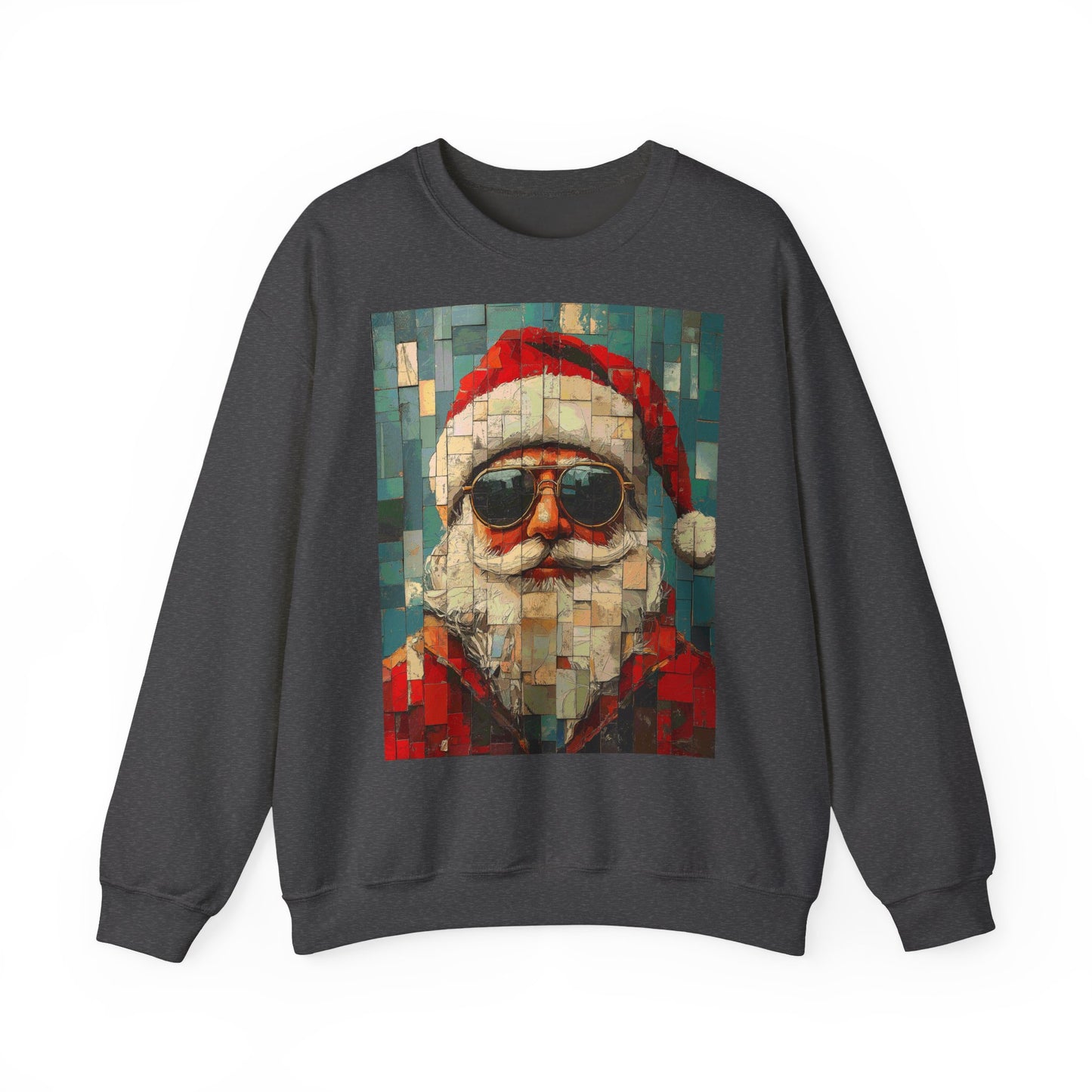 Mosaic Santa Claus Crewneck Sweatshirt