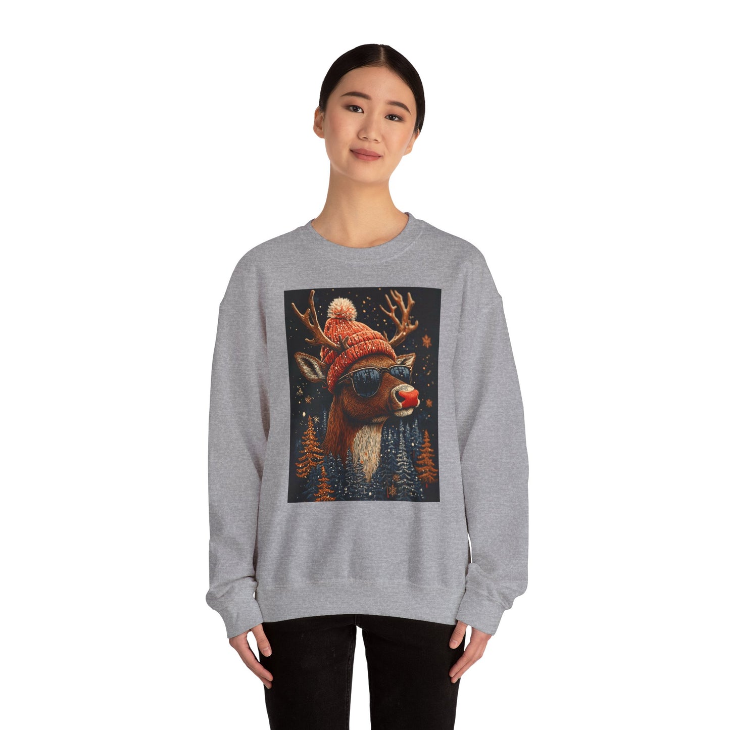 Rudol the Reindeer Sunglasses Crewneck Sweatshirt