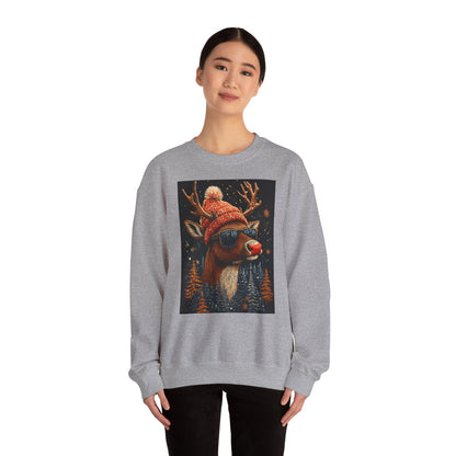 Rudol the Reindeer Sunglasses Crewneck Sweatshirt