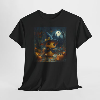Halloween Cute Kawaii Pumpkin Tee, Spooky Glow-in-the-Dark T-shirt, Halloween Costume Apparel, Festive Halloween Clothing