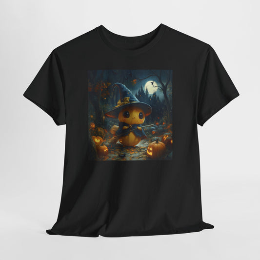 Halloween Cute Kawaii Pumpkin Tee, Spooky Glow-in-the-Dark T-shirt, Halloween Costume Apparel, Festive Halloween Clothing