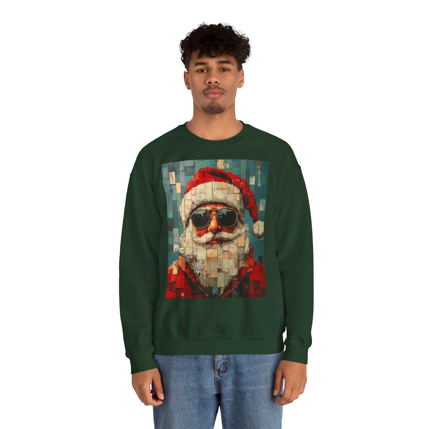 Mosaic Santa Claus Crewneck Sweatshirt