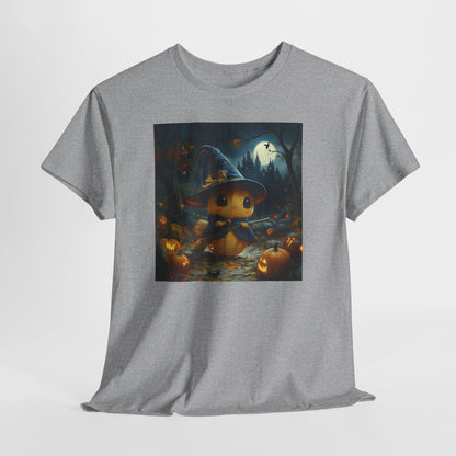 Halloween Cute Kawaii Pumpkin Tee, Spooky Glow-in-the-Dark T-shirt, Halloween Costume Apparel, Festive Halloween Clothing