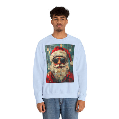 Mosaic Santa Claus Crewneck Sweatshirt
