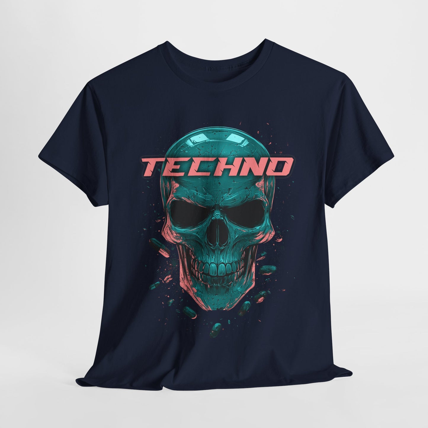 Techno Skullhead Unisex Tee, Graphic T-Shirt, Hipster Shirt, Cool Skeleton Design, Festival Fashion